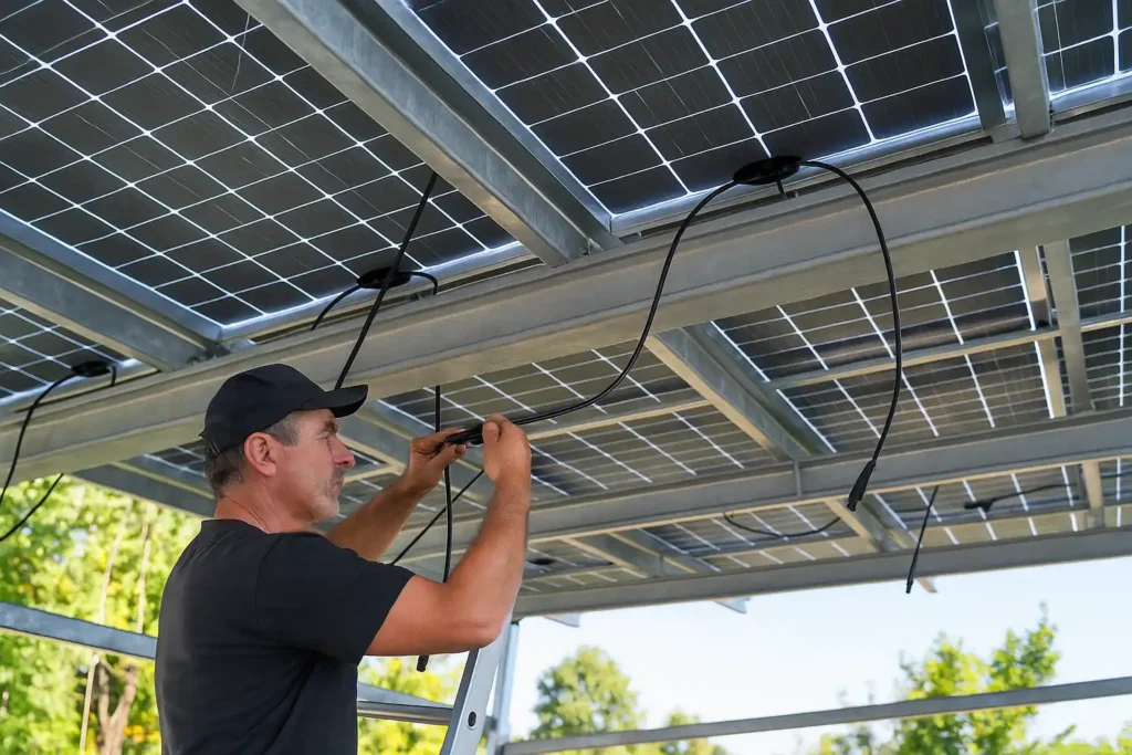 Installation bifazialer Solarmodule