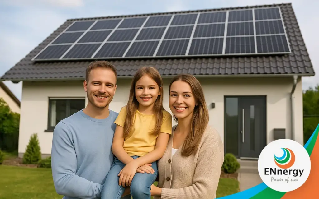 Photovoltaik Privathaushalt - Junge Eigenheimbesitzer mit einer neuen Solaranlage