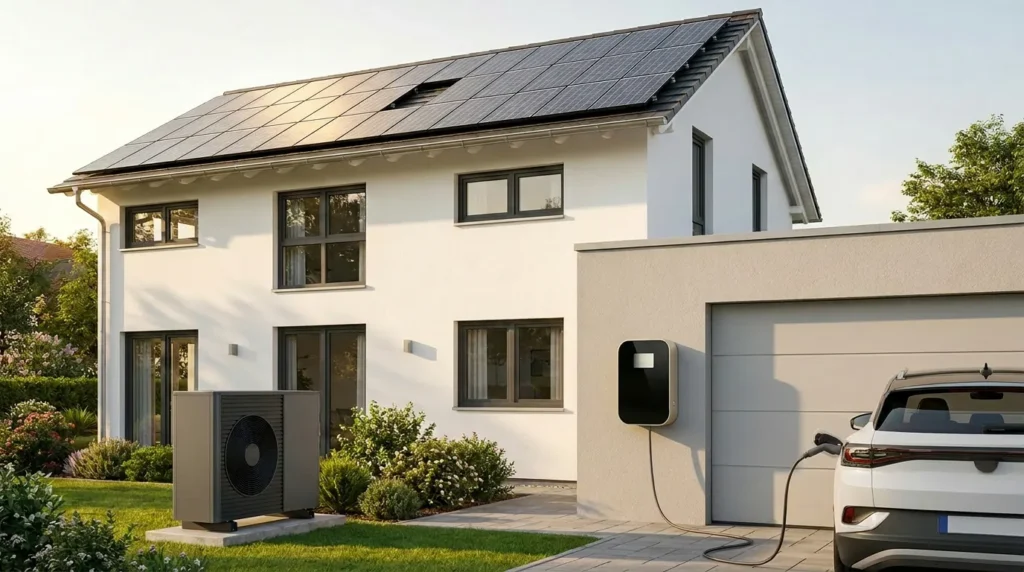 Wärmepumpe und Wallbox an einem Einfamilienhaus als steuerbare Verbrauchseinrichtungen nach §14a EnWG