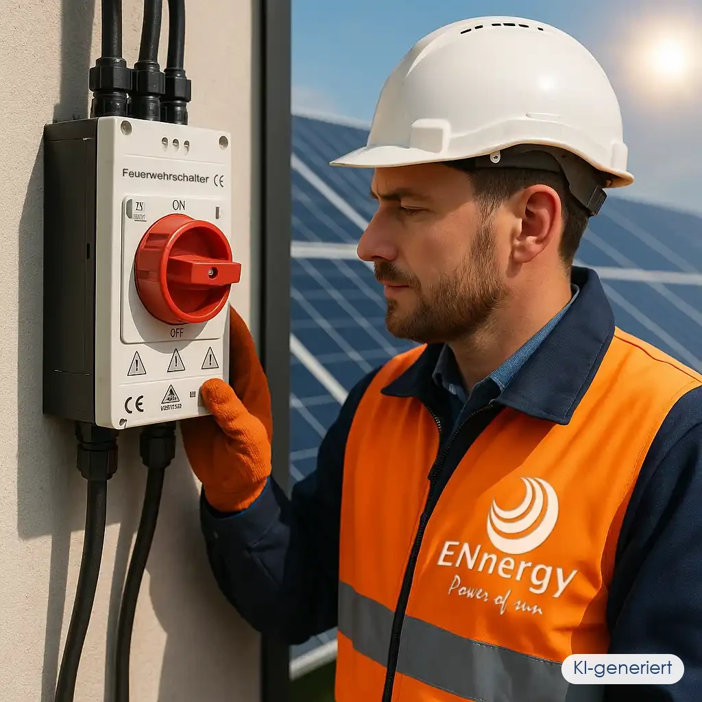 Projoy Feuerwehrschalter für PV Anlage installiert auf einem Hausdach